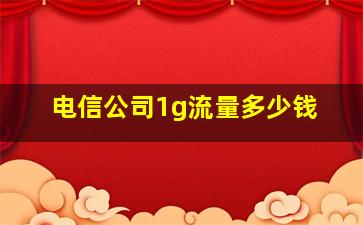 电信公司1g流量多少钱