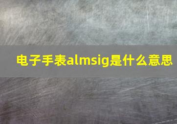 电子手表almsig是什么意思