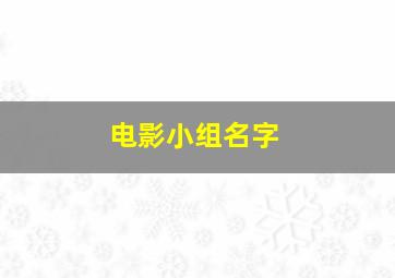 电影小组名字