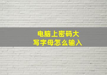 电脑上密码大写字母怎么输入