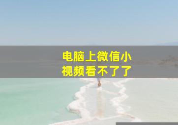 电脑上微信小视频看不了了