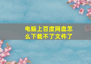 电脑上百度网盘怎么下载不了文件了