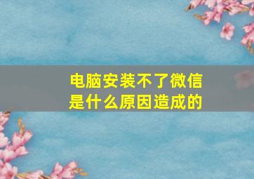 电脑安装不了微信是什么原因造成的