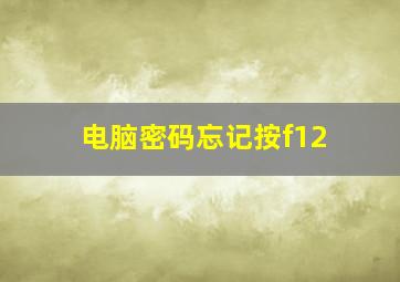 电脑密码忘记按f12