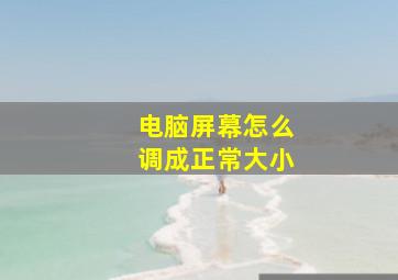 电脑屏幕怎么调成正常大小