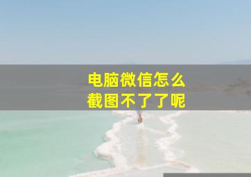 电脑微信怎么截图不了了呢