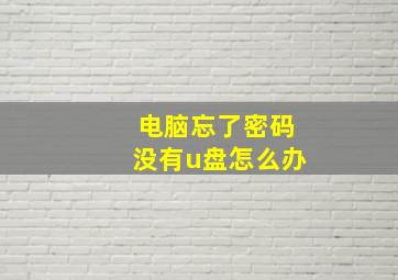 电脑忘了密码没有u盘怎么办