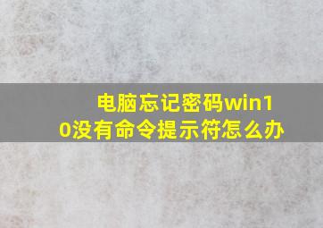 电脑忘记密码win10没有命令提示符怎么办