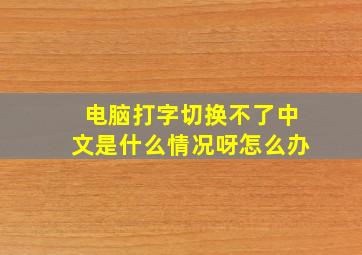 电脑打字切换不了中文是什么情况呀怎么办