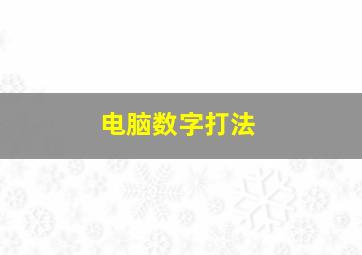 电脑数字打法