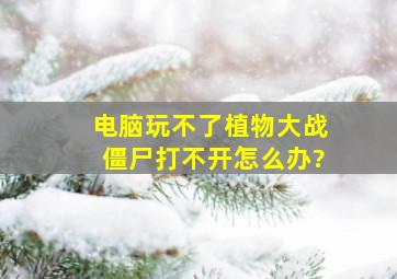 电脑玩不了植物大战僵尸打不开怎么办?