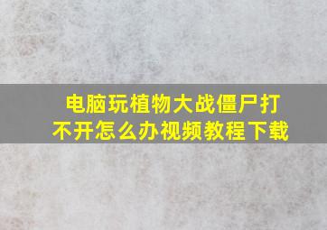 电脑玩植物大战僵尸打不开怎么办视频教程下载