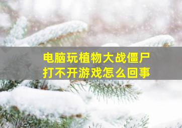 电脑玩植物大战僵尸打不开游戏怎么回事