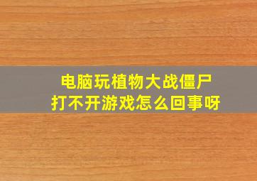 电脑玩植物大战僵尸打不开游戏怎么回事呀