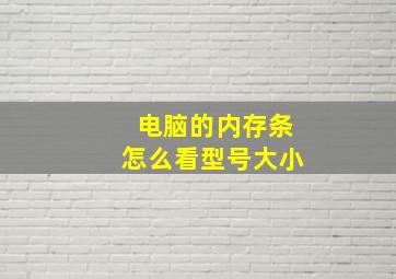 电脑的内存条怎么看型号大小