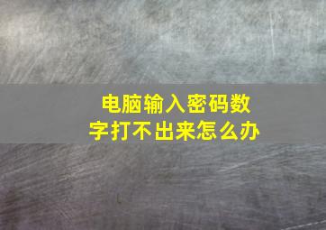 电脑输入密码数字打不出来怎么办