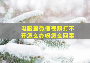 电脑里微信视频打不开怎么办呀怎么回事