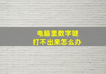 电脑里数字键打不出来怎么办