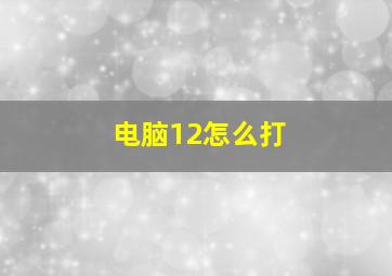 电脑12怎么打