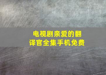 电视剧亲爱的翻译官全集手机免费