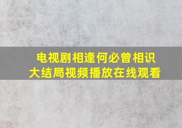 电视剧相逢何必曾相识大结局视频播放在线观看