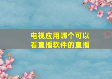 电视应用哪个可以看直播软件的直播