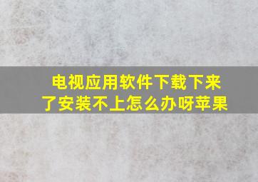 电视应用软件下载下来了安装不上怎么办呀苹果