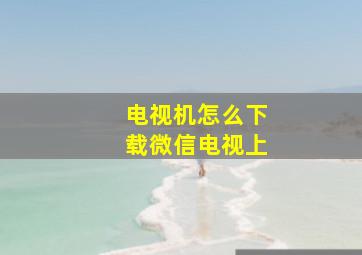 电视机怎么下载微信电视上