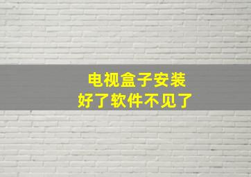 电视盒子安装好了软件不见了