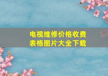 电视维修价格收费表格图片大全下载