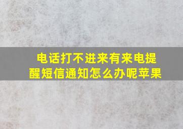 电话打不进来有来电提醒短信通知怎么办呢苹果