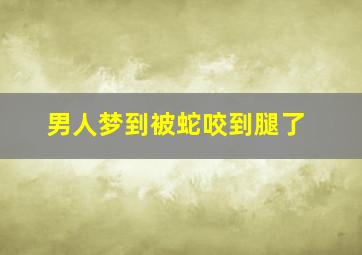 男人梦到被蛇咬到腿了