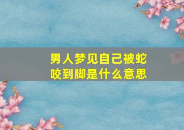 男人梦见自己被蛇咬到脚是什么意思