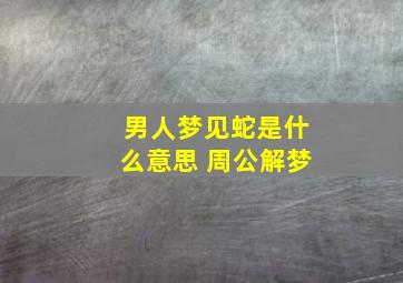 男人梦见蛇是什么意思 周公解梦