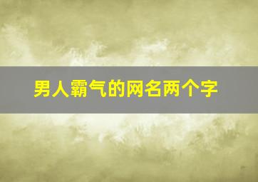 男人霸气的网名两个字