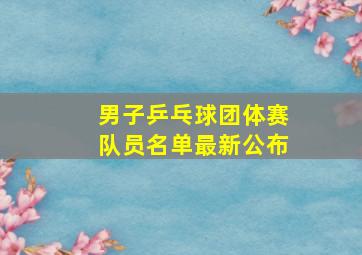 男子乒乓球团体赛队员名单最新公布