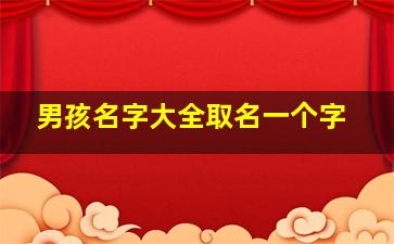 男孩名字大全取名一个字