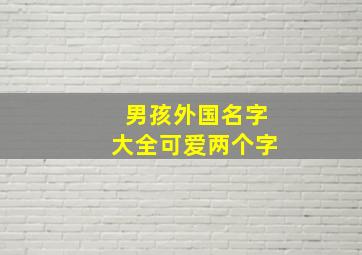 男孩外国名字大全可爱两个字