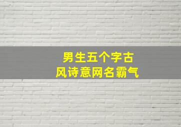 男生五个字古风诗意网名霸气