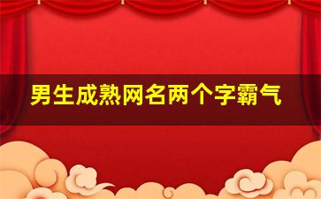 男生成熟网名两个字霸气