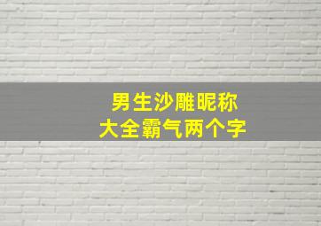 男生沙雕昵称大全霸气两个字