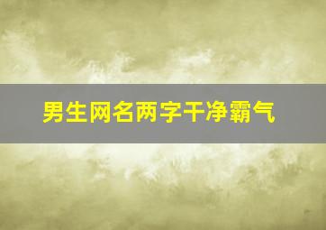 男生网名两字干净霸气