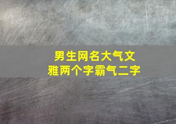 男生网名大气文雅两个字霸气二字