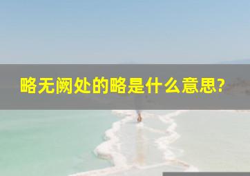 略无阙处的略是什么意思?