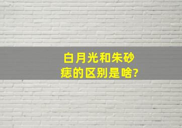 白月光和朱砂痣的区别是啥?