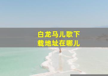 白龙马儿歌下载地址在哪儿