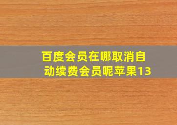 百度会员在哪取消自动续费会员呢苹果13