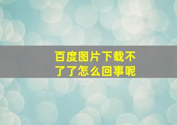 百度图片下载不了了怎么回事呢