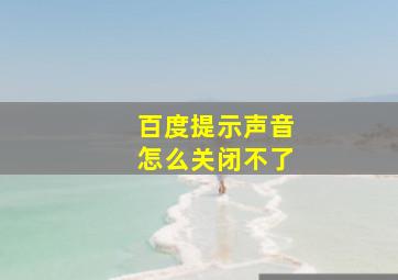 百度提示声音怎么关闭不了