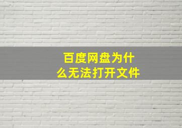 百度网盘为什么无法打开文件